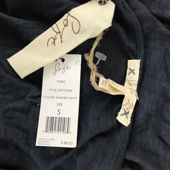 Soft Joie Washed Navy Pima Cotton Modal Top Size Small - Picture 6 of 6